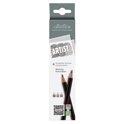 Set creioane grafit Cretacolor Artist Studio, pentru scris, 6 buc