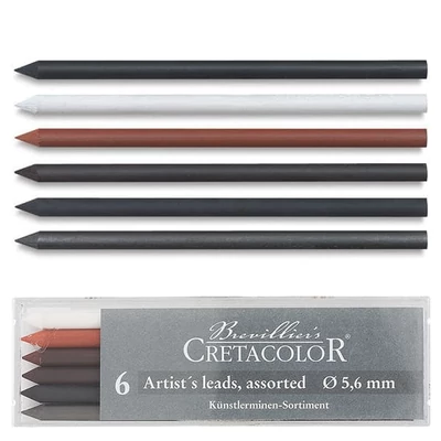 Mină creion mecanic Cretacolor, 5,6 mm - mixt, 6 buc