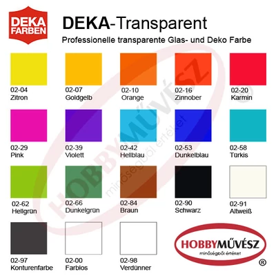 Deka Transparent, vopsea sticlă cu solvent 25 ml - in diverse culori