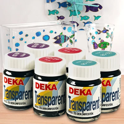 Deka Transparent, vopsea sticlă cu solvent 25 ml - in diverse culori