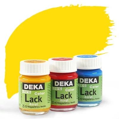 Vopsea acrilică lucioasă Deka Color Lack 25 ml - 06 galben soare