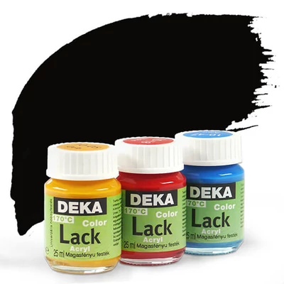 Vopsea acrilică lucioasă Deka Color Lack 25 ml - 90 negru