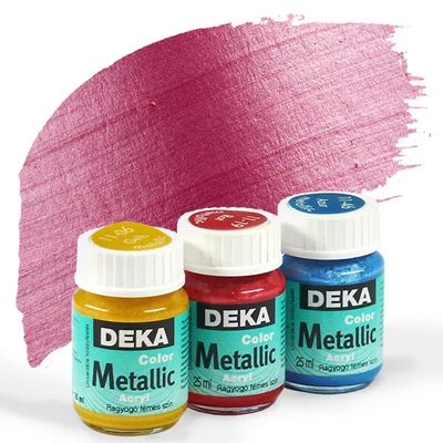 Vopsea acrilică metalizată  Deka Color Metallic 25 ml - 29 pink