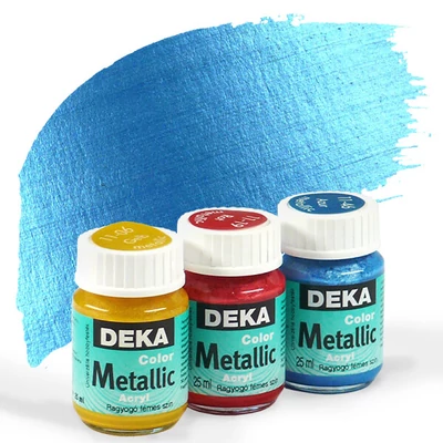 Vopsea acrilică metalizată  Deka Color Metallic 25 ml - 46 albastru azur