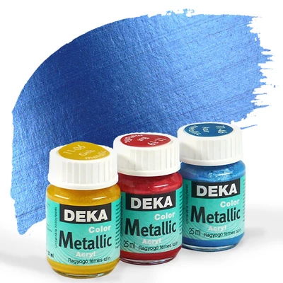 Vopsea acrilică metalizată  Deka Color Metallic 25 ml - 49 albastru