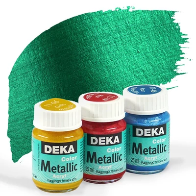 Vopsea acrilică metalizată  Deka Color Metallic 25 ml - 65 verde
