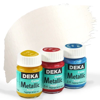 Vopsea acrilică metalizată  Deka Color Metallic 25 ml - 92 alb