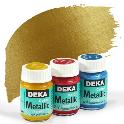 Vopsea acrilică metalizată  Deka Color Metallic 25 ml - 94 gold