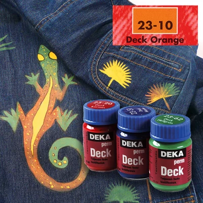 Deka Perm Deck Vopsea textil acoperitoare pentru material închis la culoare - 10 portocalii