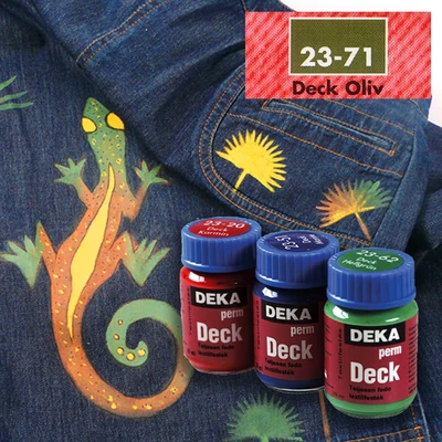 Deka Perm Deck Vopsea textil acoperitoare pentru material închis la culoare - 71 verde olive