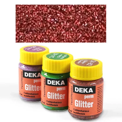  Deka Perm Glitter vopsea textil cu sclipici  25 ml - 15 roșu