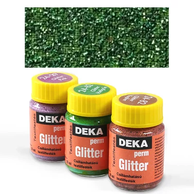  Deka Perm Glitter vopsea textil cu sclipici  25 ml - 62 verde deschis