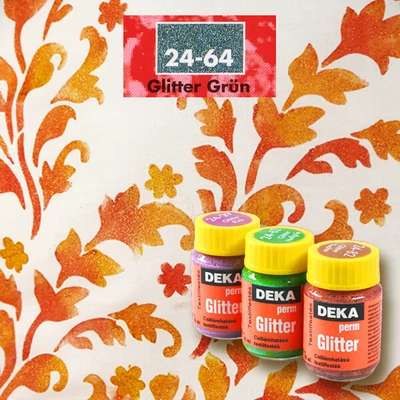  Deka Perm Glitter vopsea textil cu sclipici  25 ml - 64 verde