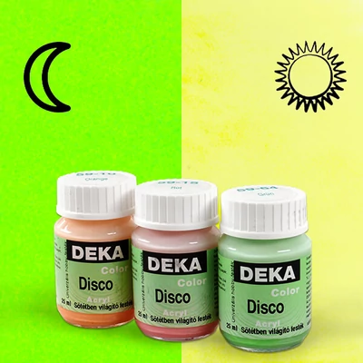 Deka Color Disco vopsea strălucitoare în întuneric - 05 galben