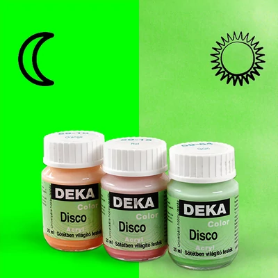 Vopsea Deka Color Disco strălucește în întuneric - 64 verde