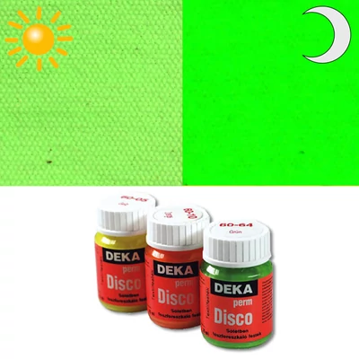 Vopsea textilă Deka Perm Disco strălucitoare în întuneric - 64 verde