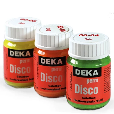 Vopsea textilă Deka Perm Disco care strălucește în întuneric - în diverse culori