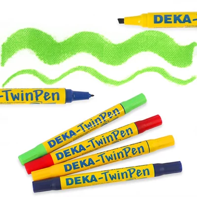 Marker textil cu capete duble Deka TwinPen - 62 verde deschis