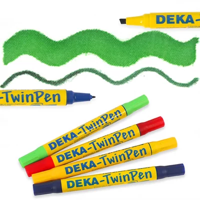 Marker textil cu capete duble Deka TwinPen - 64 verde