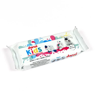 Darwi Kids plastilină cu uscare la aer, 500 g - alb