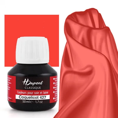 H Dupont Classique vopsea de mătase, fixare cu abur  50 ml - 427 roșu mac, coquelicot