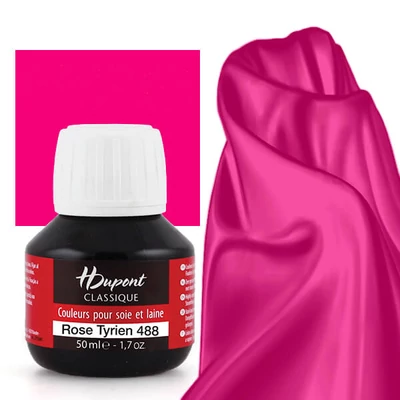 H Dupont Classique vopsea de mătase, fixare cu abur   50 ml - 488 siren, rose tyrien