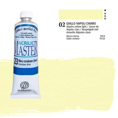 Ferrario Master vopsea acrilică, 60 ml - 02, napoli yellow light