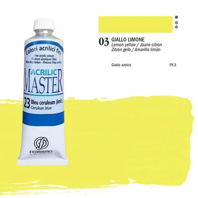 Ferrario Master vopsea acrilică, 60 ml - 03, lemon yellow