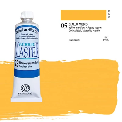 Ferrario Master vopsea acrilică, 60 ml - 05, yellow middle