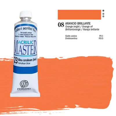 Ferrario Master vopsea acrilică, 60 ml - 08, orange bright