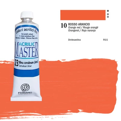 Ferrario Master vopsea acrilică, 60 ml - 10, orange red