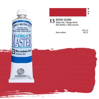 Ferrario Master vopsea acrilică, 60 ml - 13, deep red