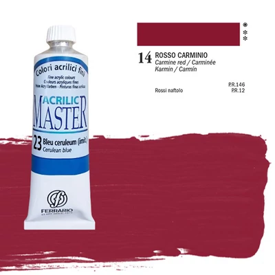 Ferrario Master vopsea acrilică, 60 ml - 14, carmine