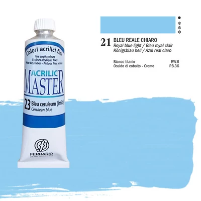 Ferrario Master vopsea acrilică, 60 ml - 21, king's blue light