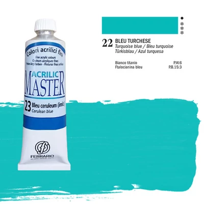 Ferrario Master vopsea acrilică, 60 ml - 22, turquoise blue
