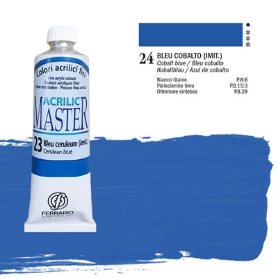Ferrario Master vopsea acrilică, 60 ml - 24 , cobalt blue