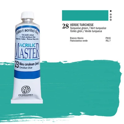 Ferrario Master vopsea acrilică, 60 ml - 28, turquoise green
