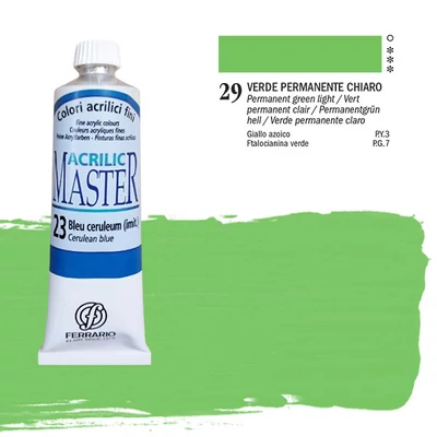 Ferrario Master vopsea acrilică, 60 ml - 29, permanent green light