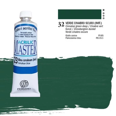 Ferrario Master vopsea acrilică, 60 ml - 32, cinnabar green light