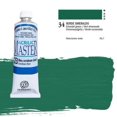 Ferrario Master vopsea acrilică, 60 ml - 34, emeraude green
