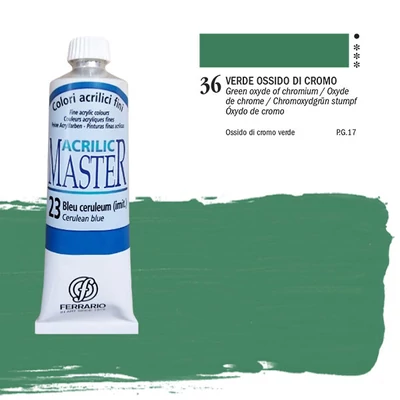 Ferrario Master vopsea acrilică, 60 ml - 36, oxyde of chromium green