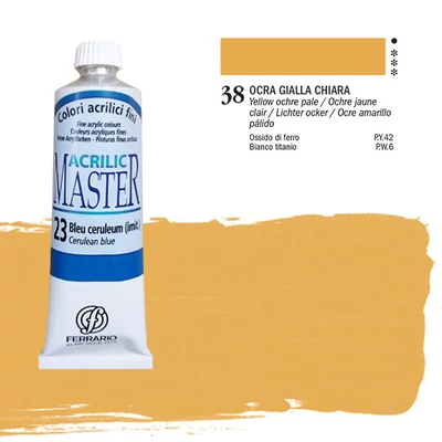 Ferrario Master vopsea acrilică, 60 ml - 38, yellow ochre light