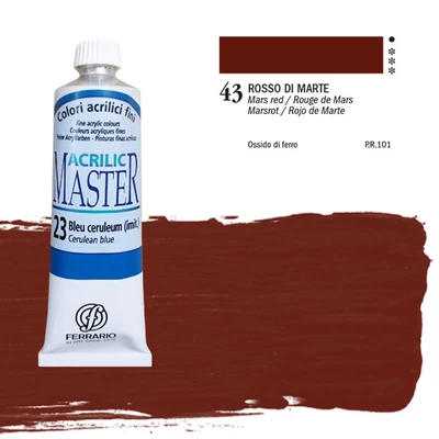 Ferrario Master vopsea acrilică, 60 ml - 43, mars red