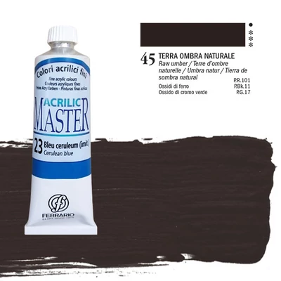 Ferrario Master vopsea acrilică, 60 ml - 45, raw umber