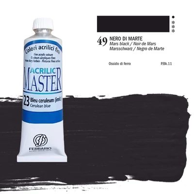 Ferrario Master vopsea acrilică, 60 ml - 49, mars black