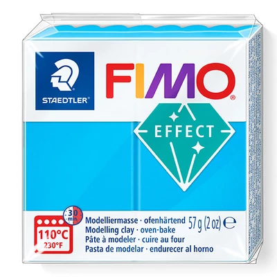 Plastilină care se întărește la coacere  FIMO Effect, 57 g - albastru translucid (8020-374)