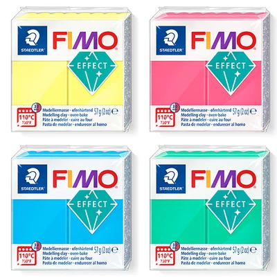 FIMO EFFECT plastilină care se întărește la coacere , translucida - in diverse culori