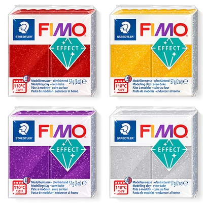 FIMO EFFECT plastilină care se întărește la coacere , sclipici - in diverse culori