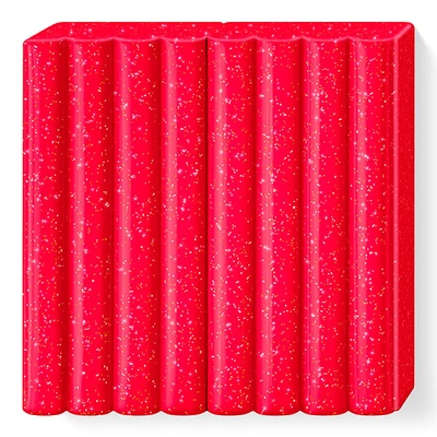 FIMO Kids Plastilină care se întărește la coacere , 42 g - roșu cu sclipici (8030-212)