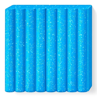 FIMO Kids Plastilină care se întărește la coacere , 42 g - albastru sclipici (8030-312)